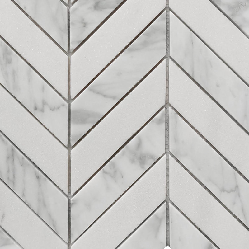 Palermo 1'' W x 4'' L Backsplash Marble Tile Mosaic Sheet