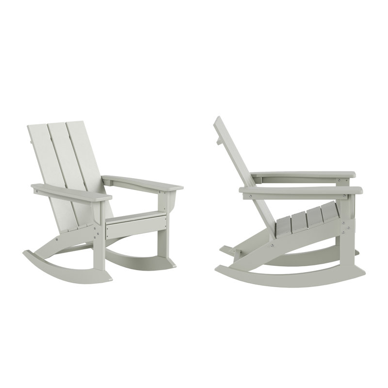 Joubert Plastic Outdoor Adirondack Chair Set, Sand