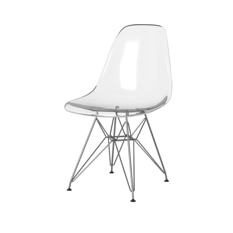 Chaise de salle à manger Dereion, Clair / Chrome