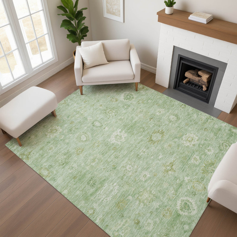 Premium Machine Washable Verlin AMF1770 Damask Rug, Rectangle 10' x 14'