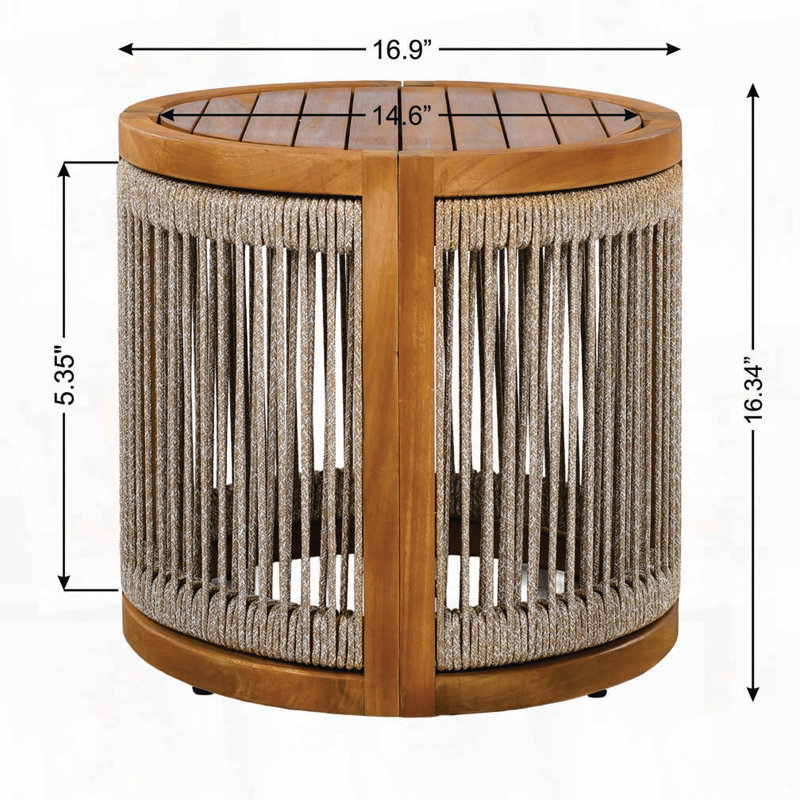 Table d'appoint d'extérieur en bois d'acacia