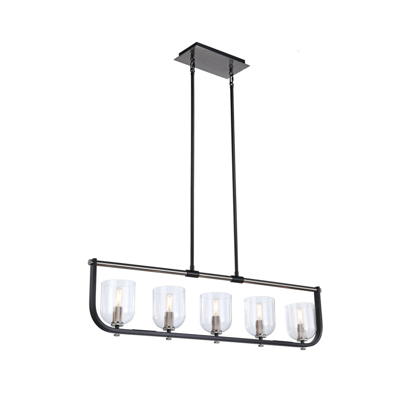Lustre carré / rectangulaire, Noir / nickel