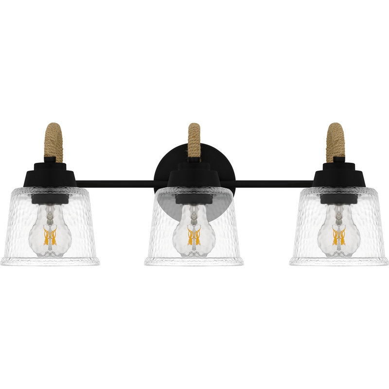 Abbye 3-Light Matte Black Bath Light