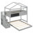 Twin Over Full House Bunk Bed With Storage Stairs & Blackboard-798235361