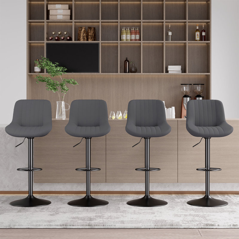 Stylish Swivel Bar Chairs - Elevate Your Countertop Seating, Dark Grey