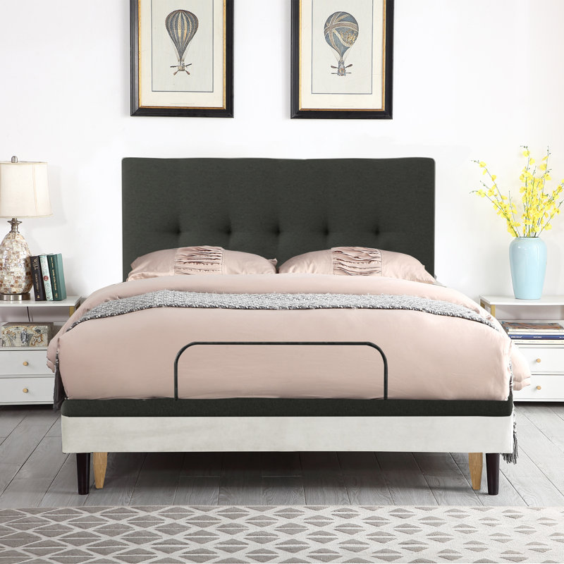 Shavertown 15-inch Adjustable Bed Frame with Headboard, USB Ports, Wireless Remote, Head and Foot Incline, King