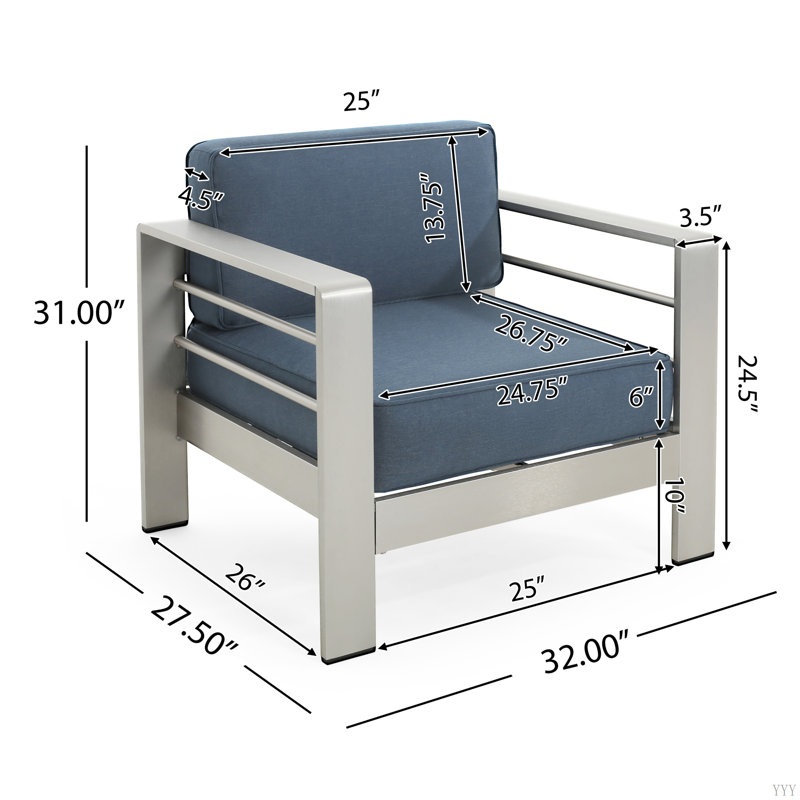 Coussin de chaise club, Bleu
