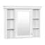 Armoire de rangement murale blanche 35 po x 28 po avec porte miroir, armoire de salle de bain moderne avec miroir, armoire à pharmacie avec 6 tablettes ouvertes