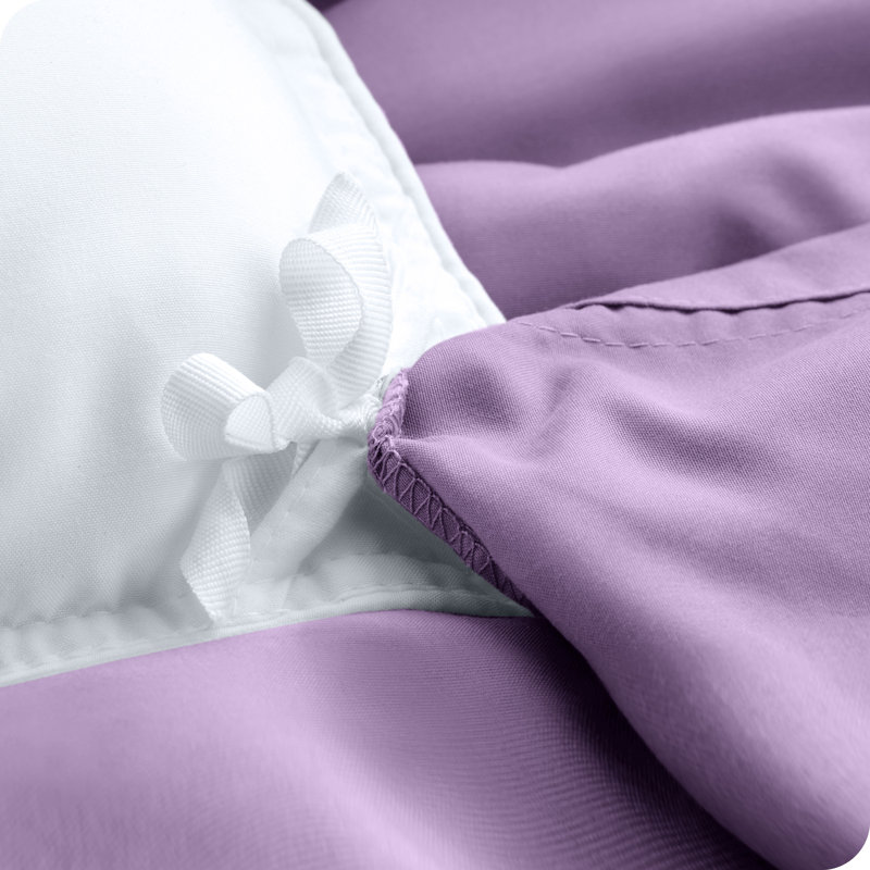 Premium Modern & Contemporary Polyester Duvet Cover & Insert, King Comforter + 3 Additional Pieces, Lavender
