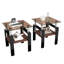 Ensemble de 2 tables à thé modernes en verre trempé-1261315856-1261315857