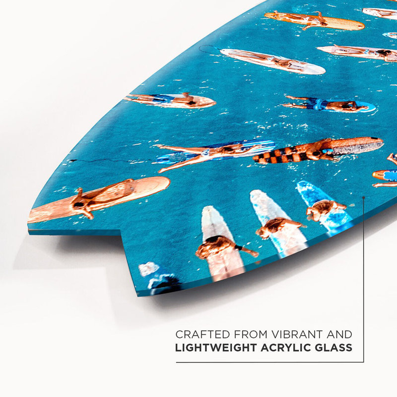 Together Aqua Decorative Acrylic Skimboard by Oliver Gal