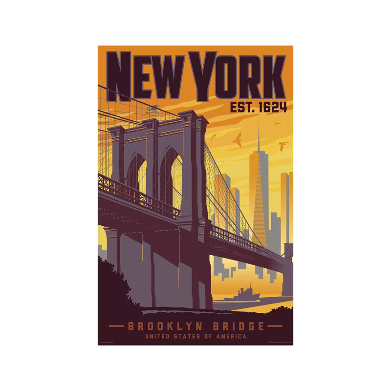 New York Brooklyn Bridge Travel by Jim Zahniser - Print on Canvas, Wrapped Canvas, 45.72cm H x 30.48cm W x 1.91cm D