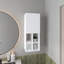 Armoire de salle de bain murale blanche avec porte et 4 tablettes ouvertes blanches