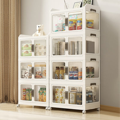 Mayley 4 Drawer Stackable Drawer with Locking Wheels