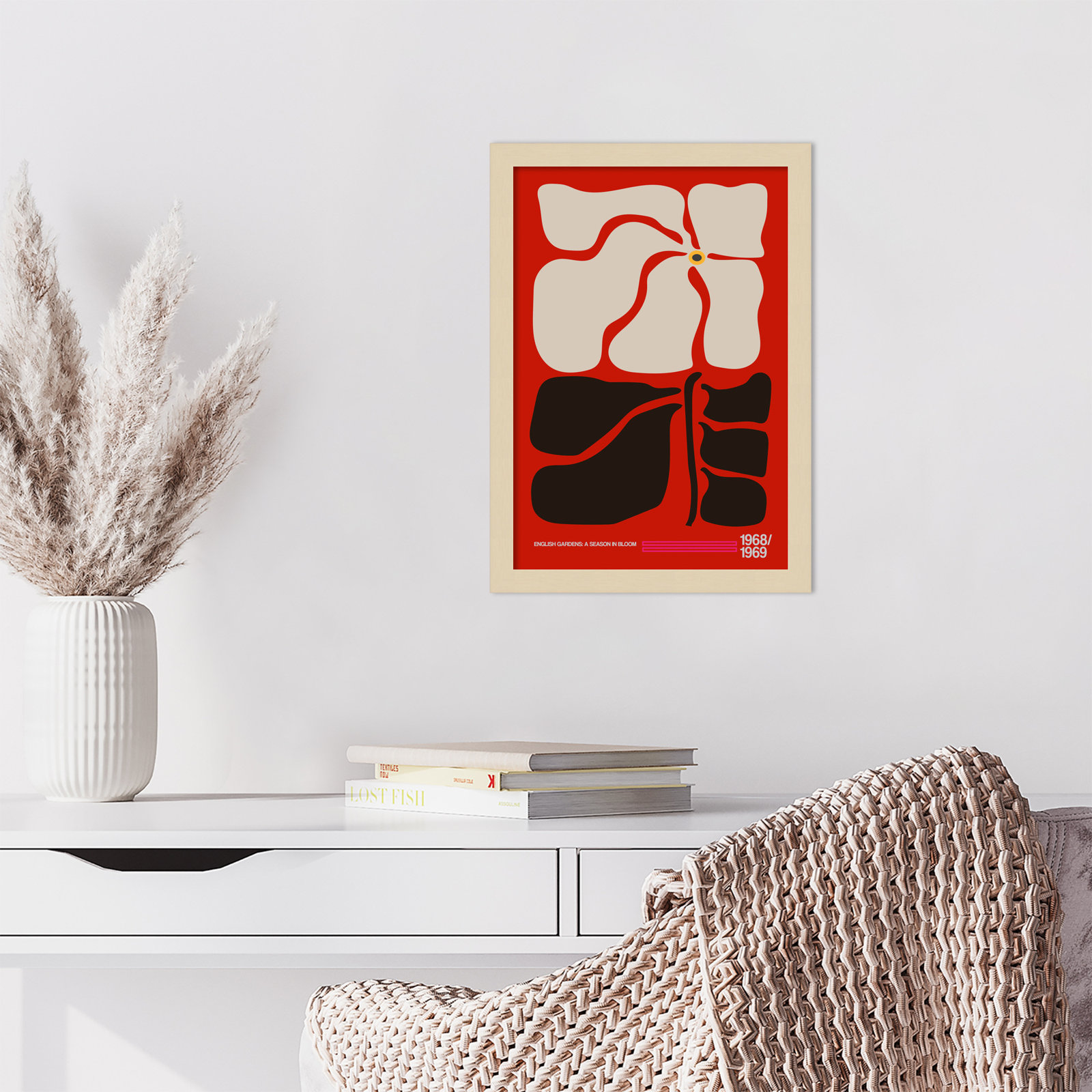 English Gardens Red by Frances Collett, Brown, 17" H x 12" W x 1" D