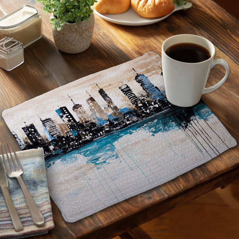 Industrial Blue Braided Polyester Placemat - Home Decor