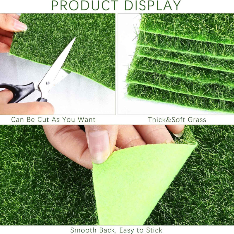 Paquet de 10 pelouses artificielles pour le bricolage, 6 po x 6 po Tapis artificiels pour mini jardin