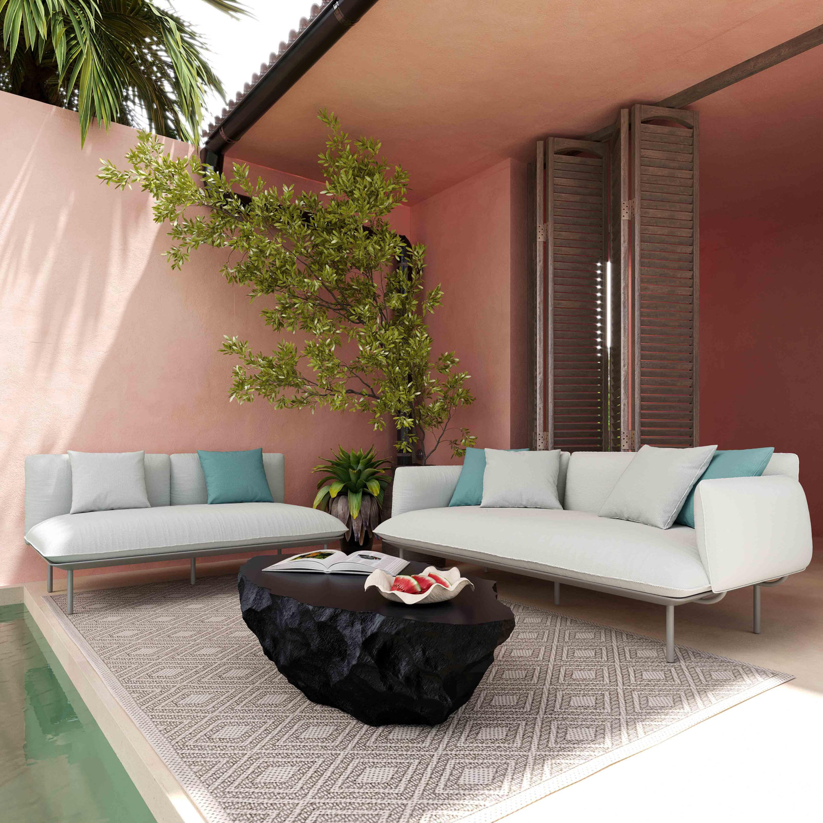 85" Patio Sofa, Light Gray, Light Gray