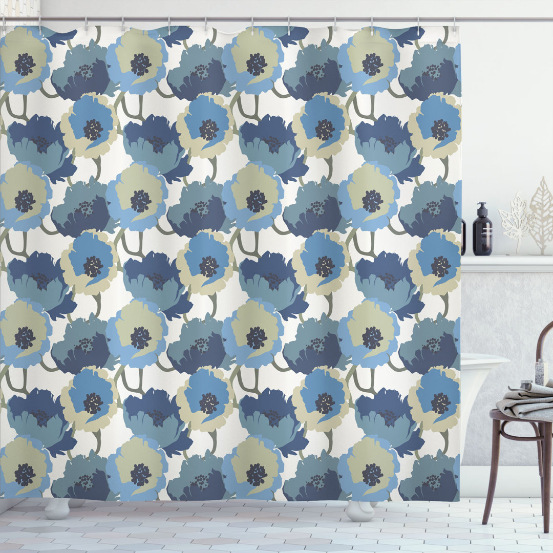 Baranowski Floral Shower Curtain with Hooks Included Wrought Studio™ 