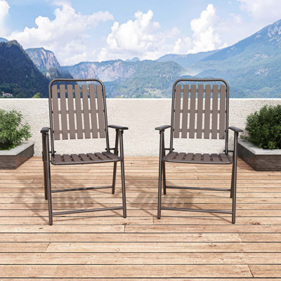 2-Piece Dining Chair, No Assembly Required, 350lb Capacity, Rust-Resistant & Stain-Proof For Balcony/Garden