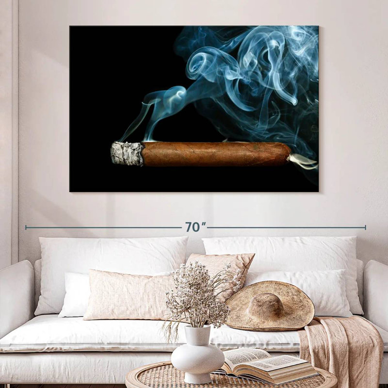 Senne Cigar With Smoke, 34" H x 51" W