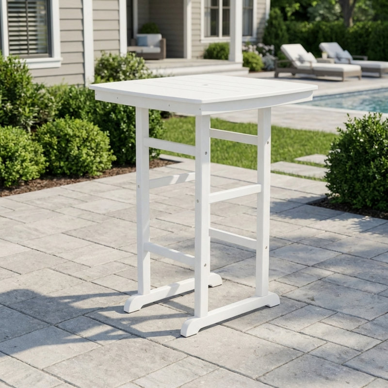 Table de patio durable en PEHD, conception de bistro haut et moderne pour l'extérieur