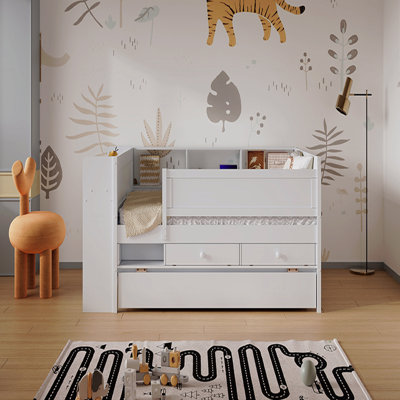 Multi-Functional Twin Daybed, With Drawers And Trundle, Headboard Storage And Tables, USB Charging Station