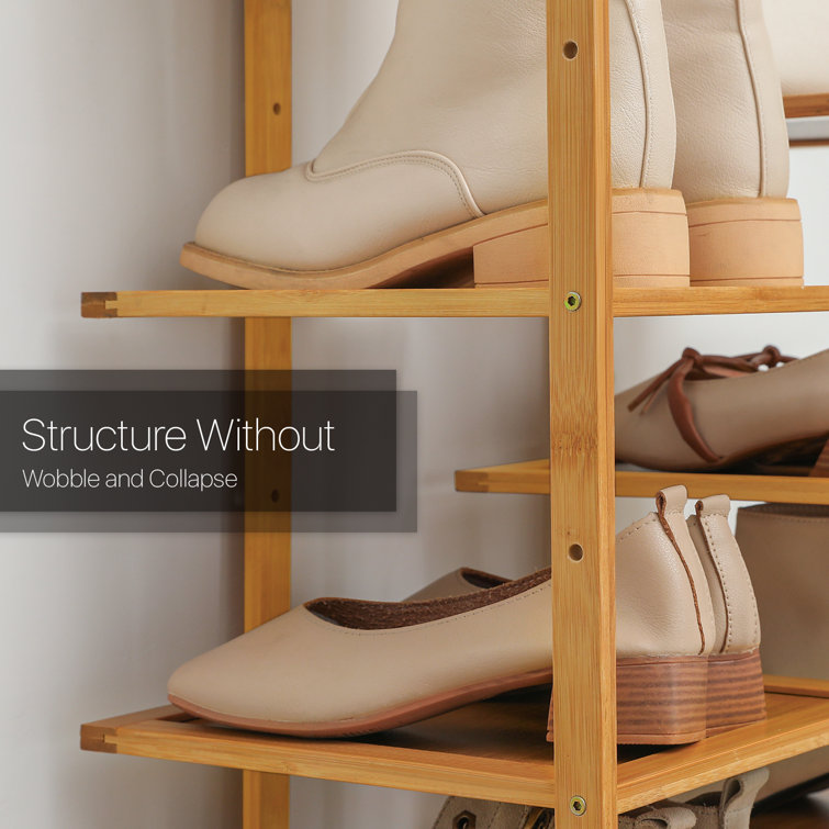 8 Tier Modern Wood Shoe Rack Shoe Storage Organizer Shelf for