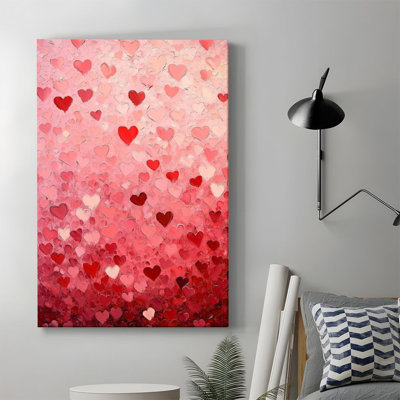 1 pièce Saint-Valentin, impression sur toile encadrée, cœurs rouges, affiches d'art sur toile, peinture pour salon, chambre, bureau, salle de bain, dortoir, prêt à accrocher