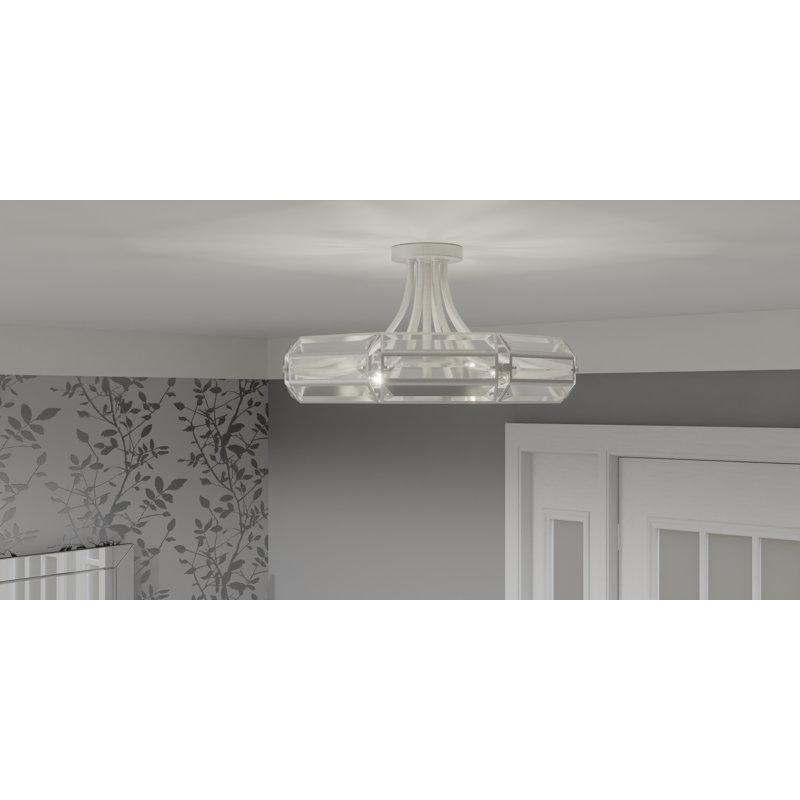 Esmon Glass Semi Flush Mount, Brushed Nickel