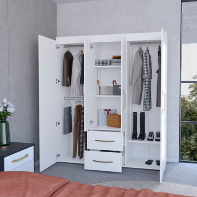 Armoire blanche 2 portes tout-en-un