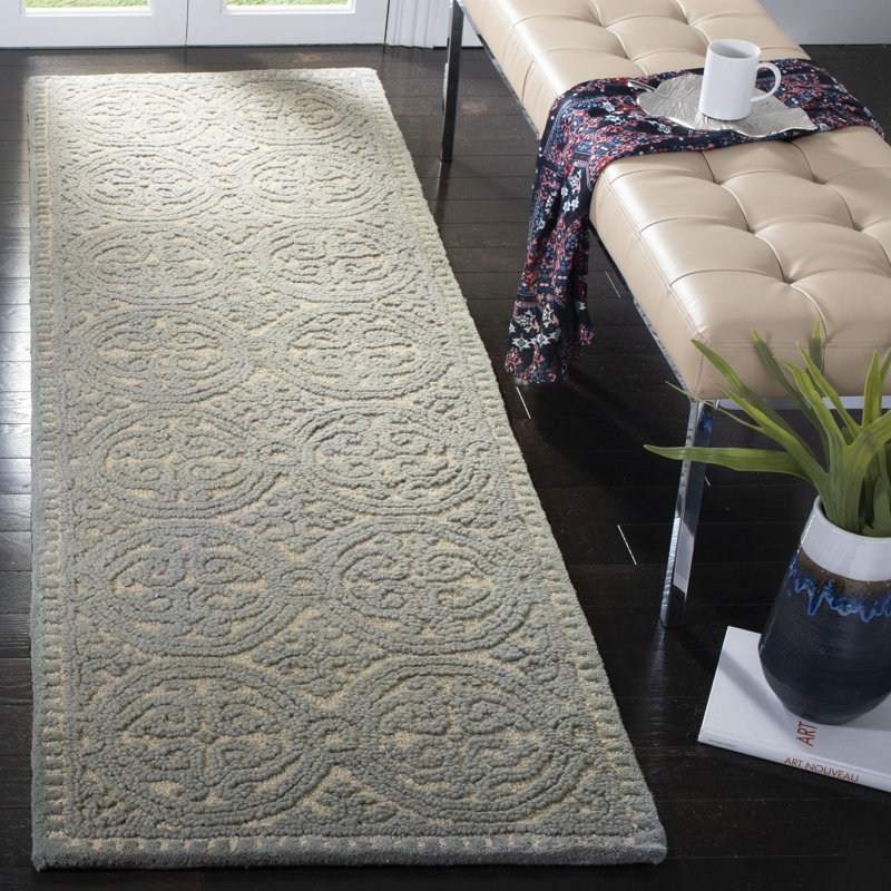 Tapis en laine touffeté à la main Sadik Cambridge, Tapis de couloir beige