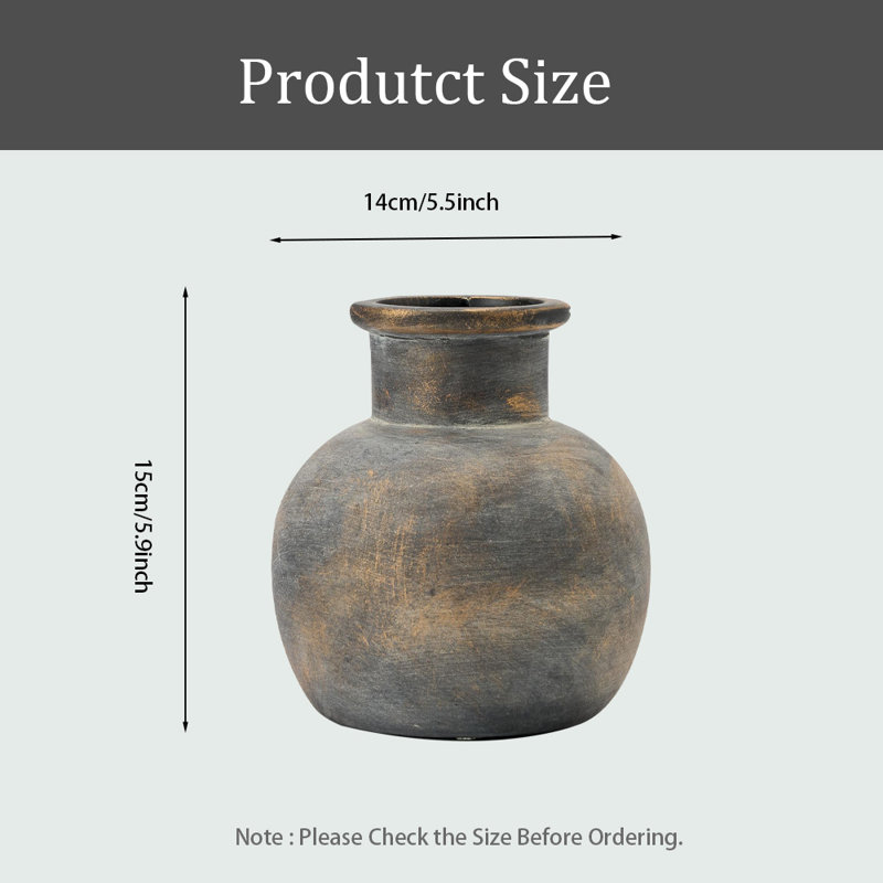 Vase, Decorative Flower Vase For Home Decor, Bronze