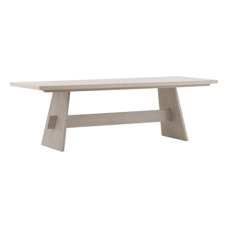 Phelan 95" Wide Reclaimed Pine Wood Dining Table, Whitewash