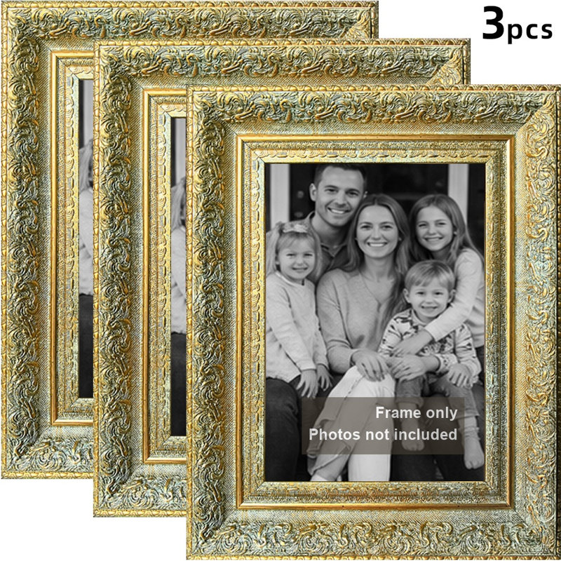 Cadre photo 3 pièces 11 "x 14" doré antique avec orientation portrait ou paysage, Antique Gold, 3, 11" W x 14" H