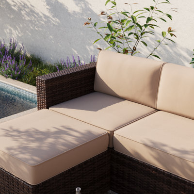 Outdoor 7-Piece 4'' Thick Replacement Cushion Set Seat/Back Cushion