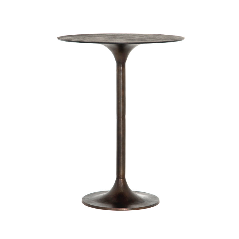 Roksana Bar Height Pedestal Dining Table, Bar Height ( 42" Height), Antique Rust