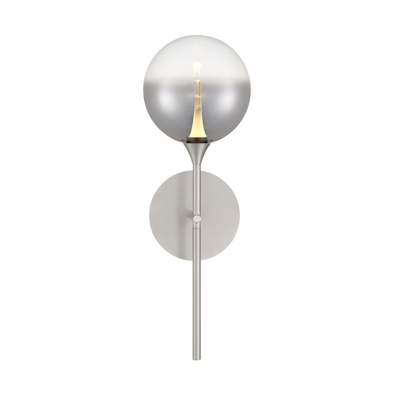 Iissa, Wall Sconce, 19",, Smoked, Satin Nickel