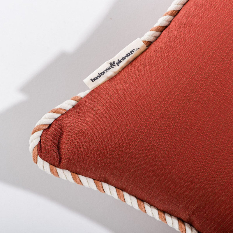 Indoor/Outdoor Pillow Cover & Insert, Red/White, Square 18"