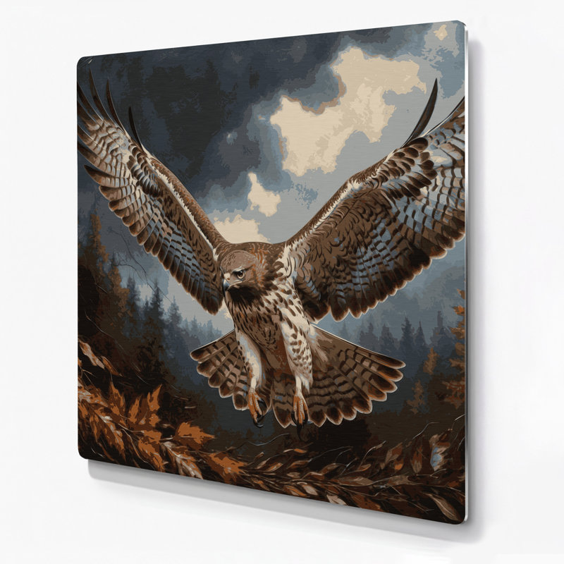 Art mural en métal Birds Sharp shinned Hawk, H 12 po x l 12 po