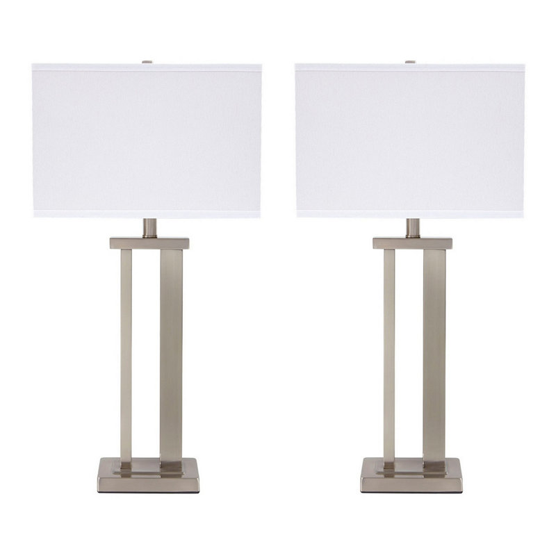 Brandow Metal Table Lamp, Silver