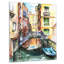 Reproduction d’art sur toile tendue, "venice, canal meeting bridge cityscape-33230328-33230331