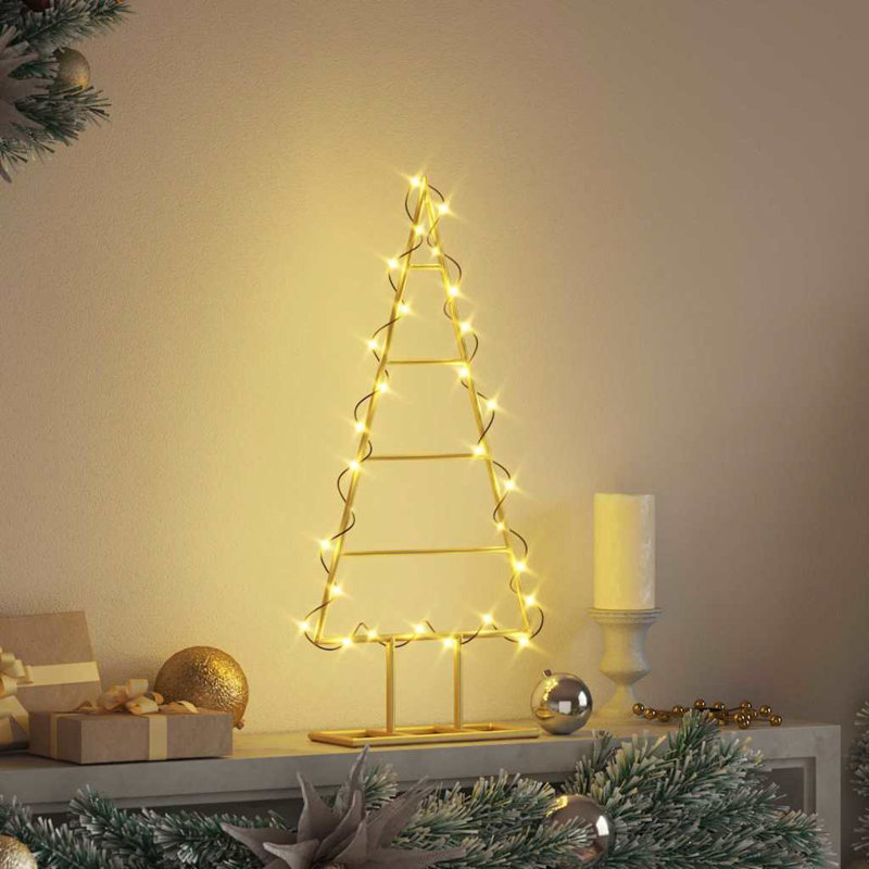  Metal Christmas Tree with Stand steel, Gold, 1.97' H
