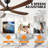 5 Blade Solid Wood 52 Inch Ceiling Fan Light