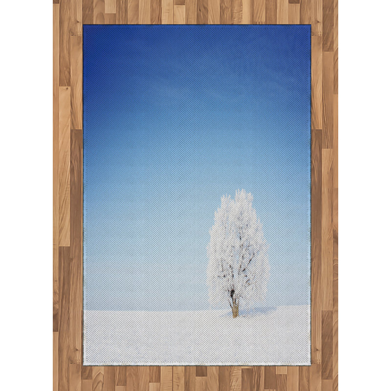Winter Blue High Density Long Fiber Poly Threads Decorative Area Rug Carpet, Rectangle 4' x 5'8"