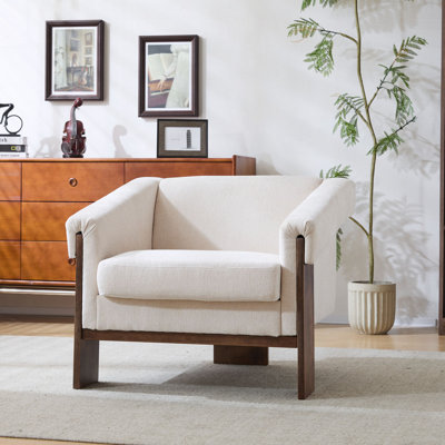 34" Accent Chair with Deep Cushions Wide Chair Living Room Chair Bedroom Chair