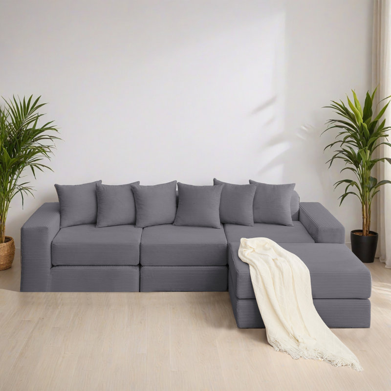 Canapé-lit modulaire moderne à canapé-lit 8 pièces avec assise profonde, canapé modulaire rembourré pour salon, chambre à coucher