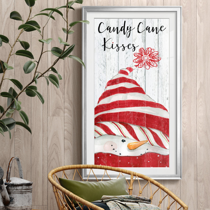 Bonhomme de neige bisous - cadre photo, Papier avec cadre argenté, H 10,5 po x l 18,5 po x P 1,5 po