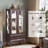  52" Lighted Curio Cabinet with Drawer, Vintage Glass Curio Showcase with 3-Tier Adjustable Shelves & Mirrored Back Panel, Light Blub Included, Wooden China Cabinet with Tempered Glass Doors for Living Room, Bedroom, Dining Room-577153525