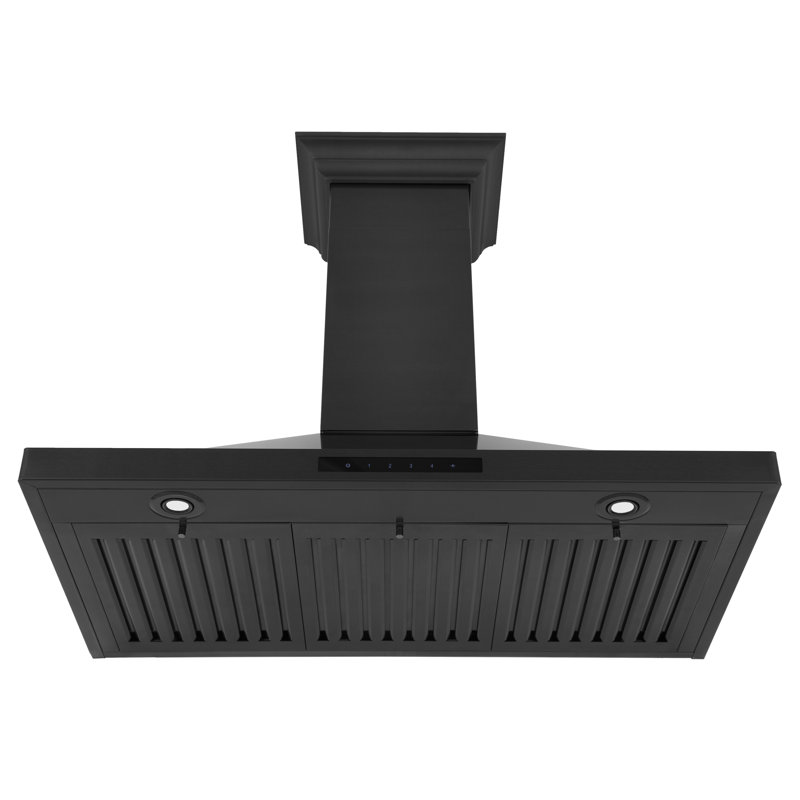 30" 400 CFM Convertible Wall Mount Range Hood, Black Stainless Steel, 36" W